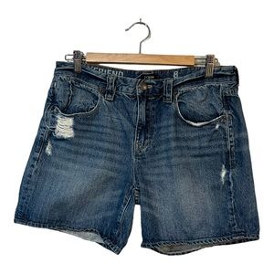 J Crew Boyfriend denim shorts size 8 distressed shorts GUC